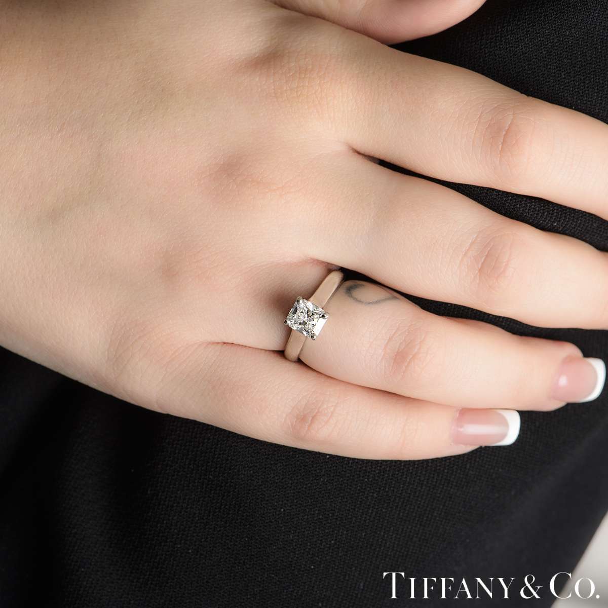 Tiffany & Co. Platinum Diamond Lucida Ring 1.13ct D/VVS2
